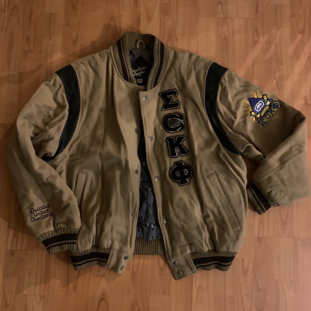 Marc Ecko Wool Leather Varsity Alumni Jkt - image 1